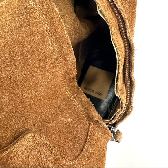 DOLCE VITA OHANNA BROWN GENUINE SUEDE BLOCK HEEL OVER-THE-KNEE/THIGH HIGH BOOTS - Picture 5 of 13